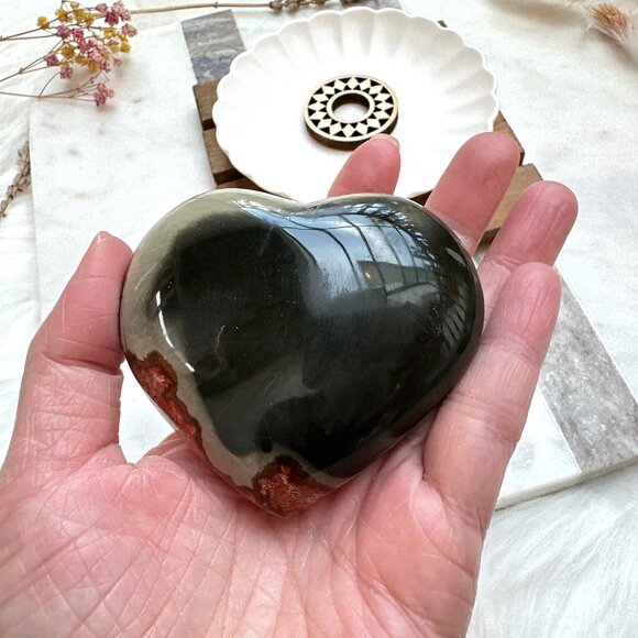 Beautiful Polychrome Jasper Heart - Picture 3 of 6